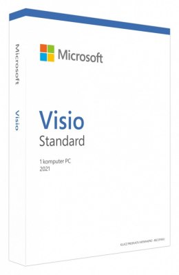 Microsoft Visio Standard 2021 PL 32-bit/x64 Medialess Box D86-05965 Zastępuje P/N: D86-05838