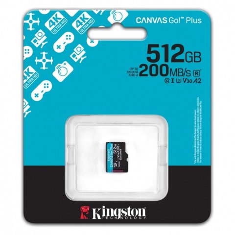 Kingston Karta pamięci microSD 512GB Canvas Go! Plus 200MB/s A2 U3 V30