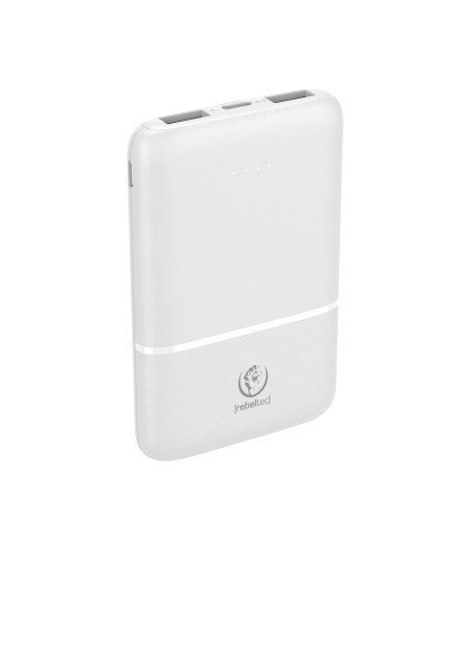 Rebeltec Powerbank P5 (5 000mAh 10W), moc wyjściowa 10W zapewnia szybkie i stabilne ładowanie kompatybilnych urządzeń, jednoczesne ładowa