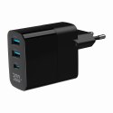 GEMBIRD 3-PORTOWA SZYBKA ŁADOWARKA SIECIOWA GAN (PD) USB (2X USB-A + 1X USB TYP-C), 30W, LCD, CZARNA
