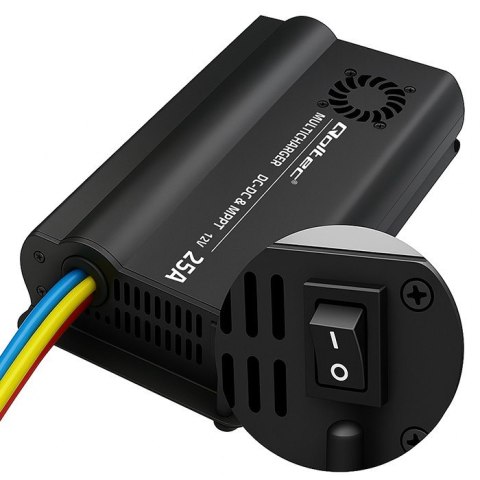 Qoltec Automatyczna Ładowarka DC-DC 12V z regulatorem MPPT | 25A | LiFePO4 AGM GEL STD