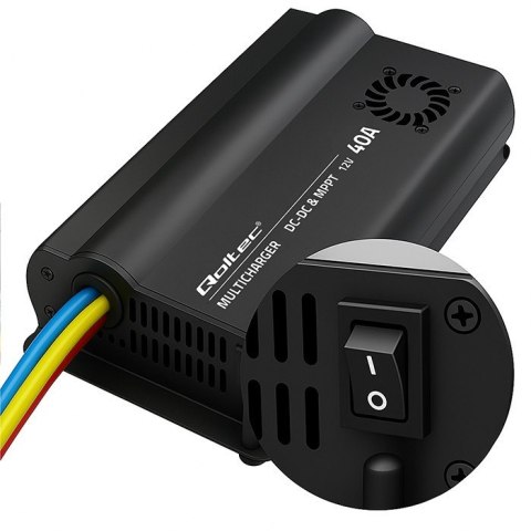 Qoltec Automatyczna Ładowarka DC-DC 12V z regulatorem MPPT | 40A | LiFePO4 AGM GEL STD