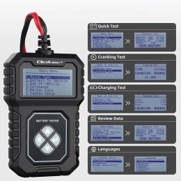 Qoltec Cyfrowy Tester akumulatora z LCD | 12V | AGM | GEL | STD | 30- 220Ah