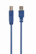 Kabel GEMBIRD CCP-USB3-AMBM-6 (USB 3.0 M - USB 3.0 Typu B F; 1,8m; kolor niebieski)