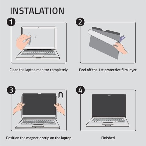 Qoltec Filtr prywatyzujący do MacBook Air 13.6" | Magnetyczny | Ochrona wzroku