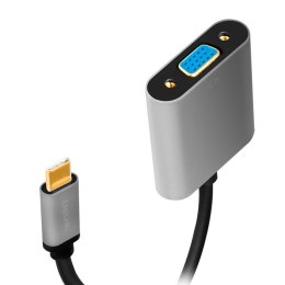 LogiLink Adapter USB-C do VGA, 1080p, aluminiowy 0.15m