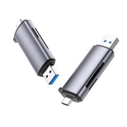 Ugreen czytnik do kart SD/micro SD na USB-A 3.0/USB-C 3.0 CM185 (szary)