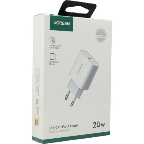 Ugreen ładowarka sieciowa USB Power Delivery 3.0 Quick Charge 4.0+ 20W 3A (biały)