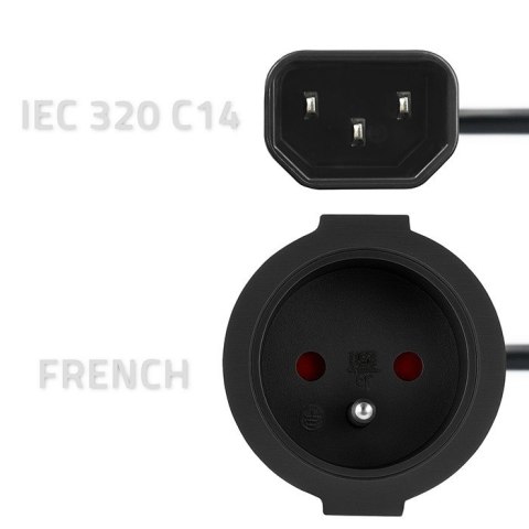 Qoltec Adapter IEC 320 C14 / FRENCH | 0.15m