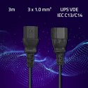 Qoltec Kabel zasilający do UPS | C13/C14 | 3m