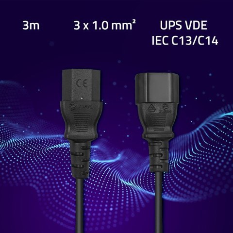 Qoltec Kabel zasilający do UPS | C13/C14 | 3m
