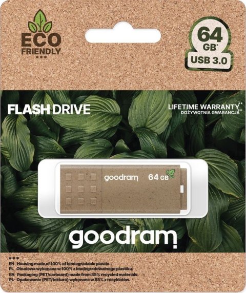 GOODRAM FLASHDRIVE 64GB UME3 ECO FRIENDLY USB 3.0 GOODRAM RETAIL