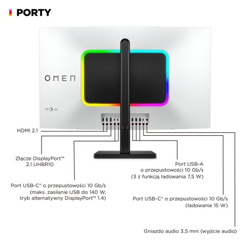 MONITOR HP OLED, UHD 31,5" OMEN Transcend 32 (9R181E9) 240Hz