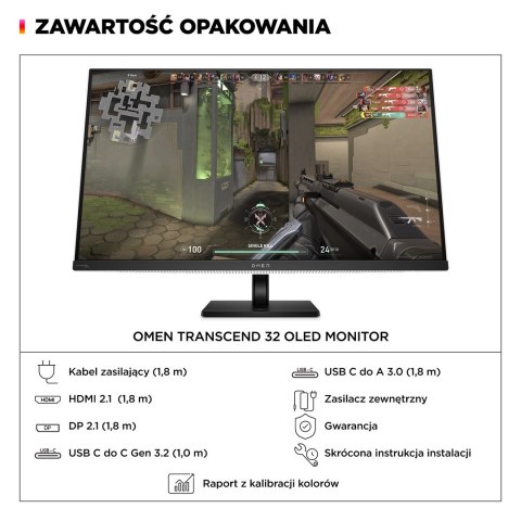 MONITOR HP OLED, UHD 31,5" OMEN Transcend 32 (9R181E9) 240Hz