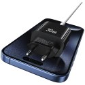 USAMS Ładowarka sieciowa 30W 1xUSB-C 1xUSB-A Fast czarging Czarna