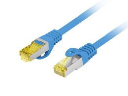 Lanberg Patchcord kat.6a S/FTP LSZH CU 0.25m niebieski fluke