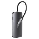 Media-Tech HUB USB-C 8 portów MT5044 3xUSB-A 3.0, 1xUSB-C PD, 1xRJ45, 1xHDMI 4K, 1xSD 1xMicro SD