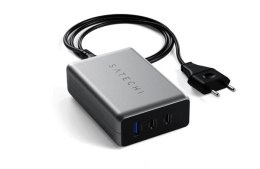Ładowarka sieciowa Satechi USB-C PD GaN Charger 100W, 2x USB-C, 1x USB-A (space gray)