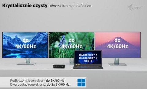 I-tec Stacja dokującaThunderbolt5 Quattro Display Docking Station 5x USB 2.5 GLan Power Delivery 140W