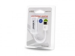 Savio Adapter USB LAN 2.0 - Fast Ethernet (RJ45), blister, CL-24