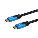 Savio Kabel HDMI (M) v2.1, 3m, 8K, miedź, niebiesko-czarny, złote końcówki, ethernet/3D, CL-143