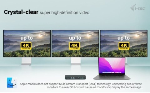 I-tec Stacja dokująca USB-C Intelligent Triple Display Docking Station Power Delivery 100W