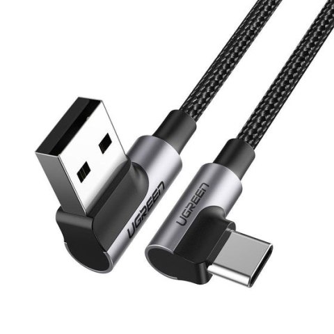 Ugreen kątowy kabel USB - USB Typ C Quick Charge 3.0 QC3.0 3 A 1m US176 (szary)