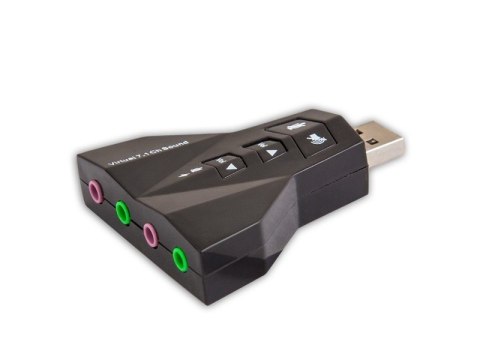 Savio Karta dźwiękowa USB 7w1, dźwięk Virtual 7.1CH, Plug & Play, blister, AK-08
