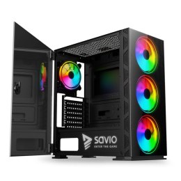 Savio Obudowa komputerowa, ARGB, Glass, Prime X1