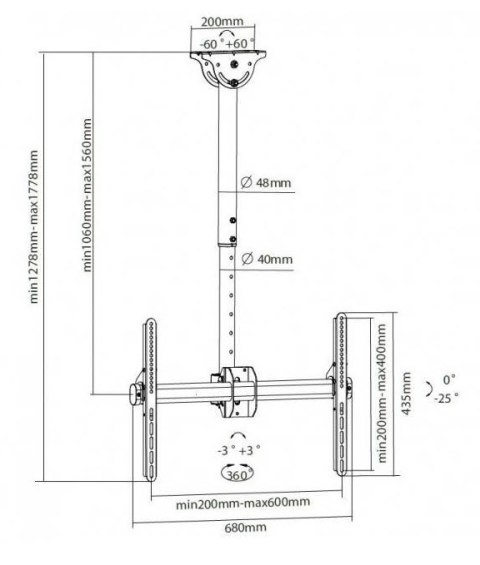 Uchwyt do TV TECHLY 309357 (nośność 50kg /37 - 70 cali)