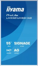 IIYAMA Monitor 55 cali LH5581UHSG-1AG 24/7,VA,ANDROID 14,4K, 2x10W, WiFi, UCHWYT CIENNY, 2xHDMI, USB-C, RJ45, IR, 2xUSB, WHITE