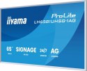 IIYAMA Monitor 65 cali LH6581UHSG-1AG 24/7,VA,ANDROID 14,4K, 2x10W, WiFi, UCHWYT ŚCIENNY, 2xHDMI, USB-C, RJ45, IR, 2xUSB, WHITE