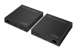 Digitus Przedłużacz (extender) światłowodowy HDMI 4K/60Hz przez IP 1G lub do 40km/300m, HDMI Loop-Out, sterowanie IR - zestaw (odbiornik