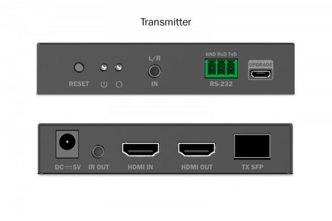 Digitus Przedłużacz (extender) światłowodowy HDMI 4K/60Hz przez IP 1G lub do 40km/300m, HDMI Loop-Out, sterowanie IR - zestaw (odbiornik