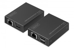 Digitus Przedłużacz (extender) po skrętce kat.6 HDMI 4K/30Hz z KVM USB 1.1 do 40m/70m, max. 253 odbiorniki, sterowanie IR - zestaw (odbi