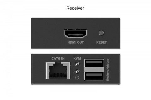 Digitus Przedłużacz (extender) po skrętce kat.6 HDMI 4K/30Hz z KVM USB 1.1 do 40m/70m, max. 253 odbiorniki, sterowanie IR - zestaw (odbi