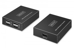 Digitus Przedłużacz (extender) po skrętce kat.6 USB 2.0 do 150m, 4x USB-A do 480 Mbps, 1x RJ45 (Gigabit Ethernet) - zestaw (odbiornik/na