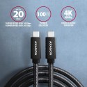 Kabel USB-C - USB-C 3.2 Gen 2 Axagon 0.5m PD 100W 4K Czarny