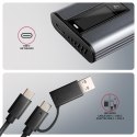 Obudowa zewnętrzna Axagon aluminiowa bezśrubowa, wyśw. LCD, do dysków M.2 NVMe & SATA SSD/ USB-C 3.2 G2 szara