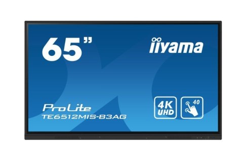 IIYAMA Monitor 65 cali TE6512MIS-B4AG 40pkt,IPS,4K,24/7,7H, ANDROID 14, RK3576, 8/128GB, EDLA, Essential