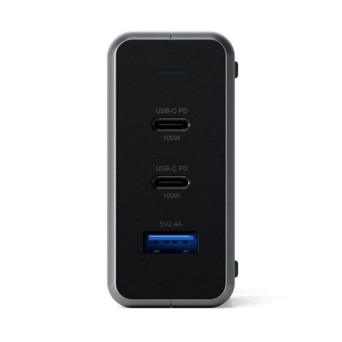 Ładowarka sieciowa Satechi USB-C PD GaN Charger 100W, 2x USB-C, 1x USB-A (space gray)