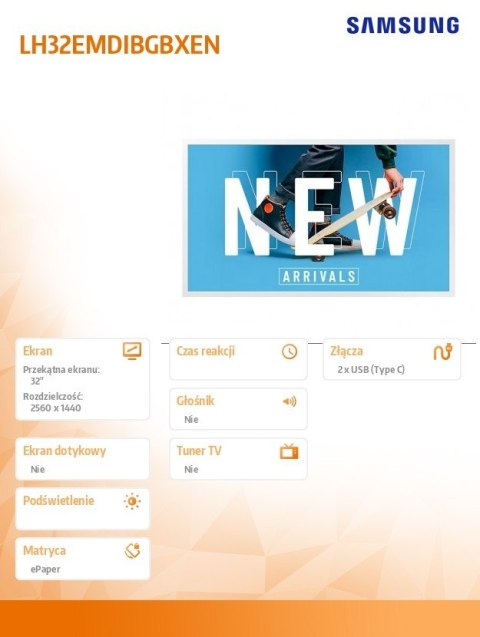 Samsung Color E-Paper 32 cale EM32DX LH32EMDIBGBXEN