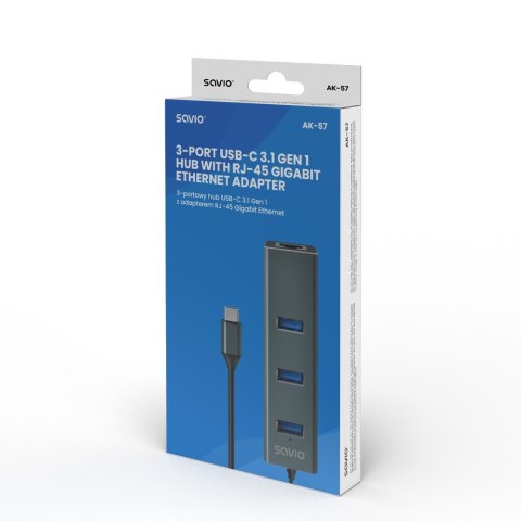 Savio HUB USB-C 3.1, AK-57