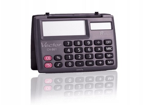 Vector Kalkulator kieszonkowy KAV CH-861, 8-cyfrowy, 87x58mm, czarny