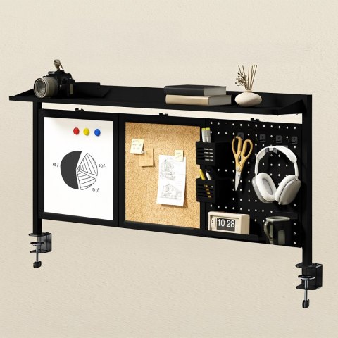 ERGO OFFICE PRZEGRODA BIURKOWA/ORGANIZER, MAX. OBCIĄŻENIE 10KG, BIAŁA I KORKOWA TABLICA, SZEROKOŚĆ 1250MM, CZARNA ER-300 B