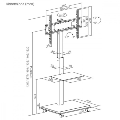 Ergo Office Stand dla TV, ER-304B