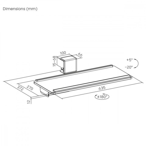 Maclean Uchwyt podbiurkowy na klawiaturą MC-108B