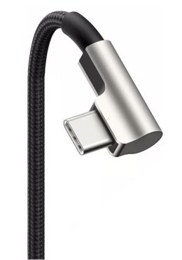 AUKEY CB-CMD37 Black OEM nylonowy kabel USB C - USB C | 1m | wtyki 90 stopni | 3A | 60W PD | 20V