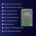 Qoltec Solarny regulator ładowania MPPT z czujnikiem temperatury 10A | 12V/24V | LCD | 2xUSB | Bluetooth | APP | GEL | LiFePO4
