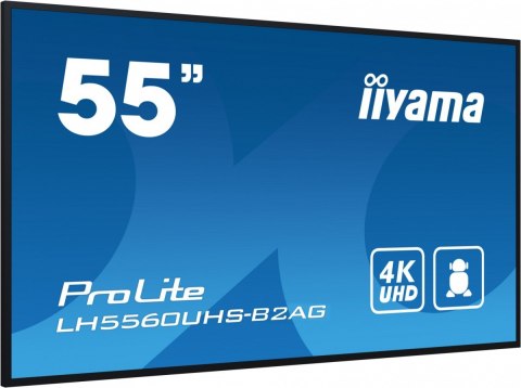 IIYAMA Monitor wielkoformatowy 55 cali LH5560UHS-B2AG matowy 24h/7 500(cd/m2) VA 3840 x 2160 UHD(4K) Android.11 Wifi CMS(iiSignage2), U